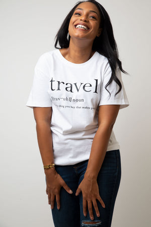 Travel Definition Shirt in White - Trunk Series